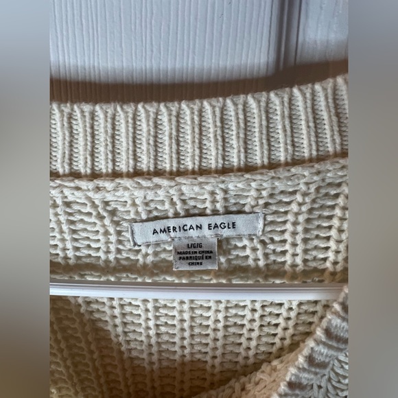 American Eagle Women’s Cream Knit Sweater Large - Picture 6 of 6